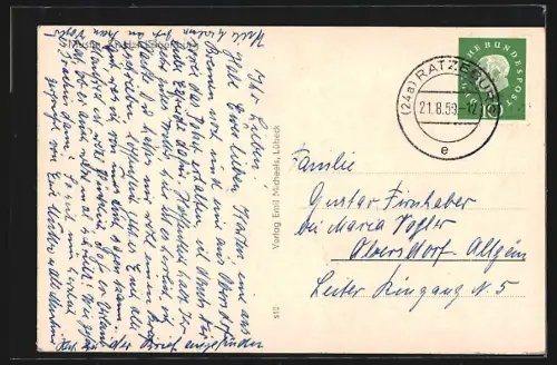 AK Mustin / Lauenburg, Bäckerei, Kirche, Dorfstrasse