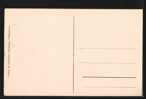 AK Philippsburg / Rhein, Partie am Kriegerdenkmal