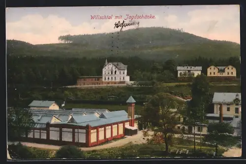 AK Wilischtal, Gasthaus Jagdschänke und Fabrik