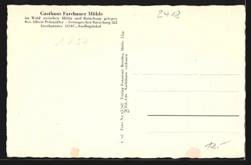 AK Ratzeburg, Gasthaus Farchauer Mühle zwischen Mölln und Ratzeburg