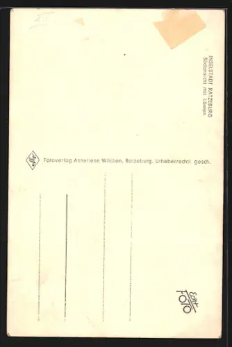 AK Ratzeburg, Südansicht mit Löwendenkmal