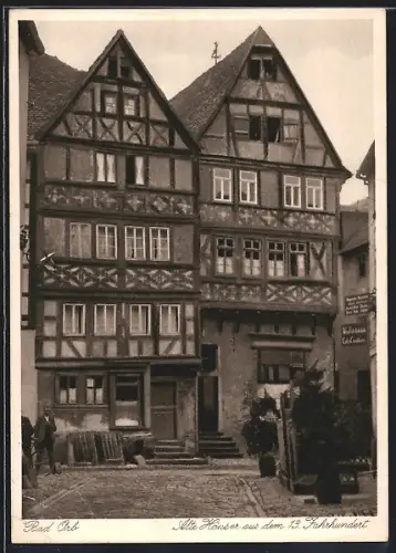 AK Bad Orb, Alte Häuser aus dem 13. Jahrhundert