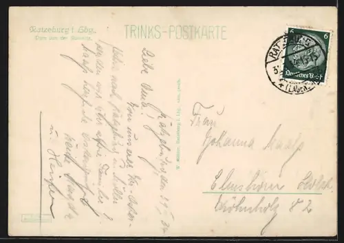 AK Ratzeburg i. Lbg., Dom, Blick von der Römnitz