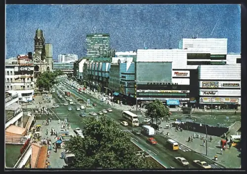 AK Berlin-Charlottenburg, Kurfürstendamm, Kaiser-Wilhelm-Gedächtniskirche, Café Kranzler