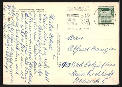 AK Mölln /Lbg., Spezialabteilung Lehmrade, Innenansicht, Aufenthaltsraum