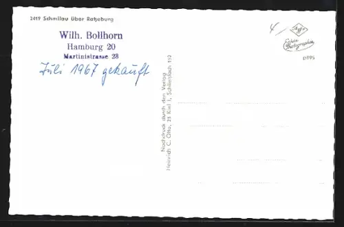 AK Schmilau über Ratzeburg, Kirche, Farchauermühle, Seeufer