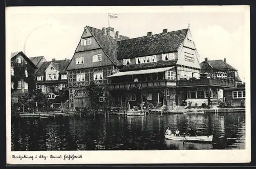 AK Ratzeburg i. Lbg., Hotel Neues Fährhaus, Ansicht vom Wasser