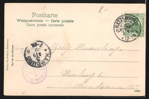 AK Ratzeburg, Blick auf Dom und See