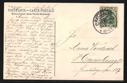 AK Ratzeburg, Blick auf Dominsel und Dom