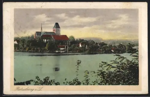 AK Ratzeburg i. L., Blick auf Dom und See