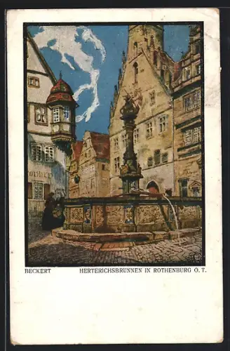 Künstler-AK Rothenburg o. T., Herterichsbrunnen