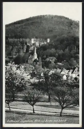 AK Jugenheim / Pfalz, Blick auf Kirche, Schloss