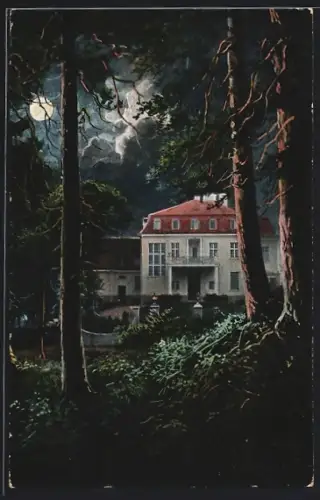 AK Ratzeburg, Schloss Farchau im nächtlichen Wald