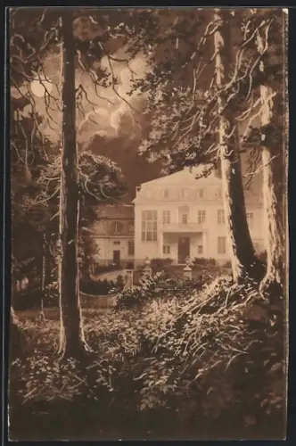 AK Ratzeburg i. L., Schloss Farchau im Mondschein