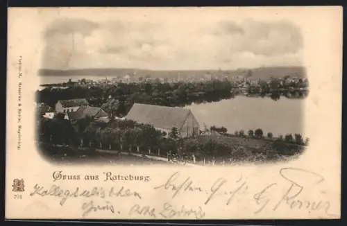 AK Ratzeburg, Stadtansicht mit See