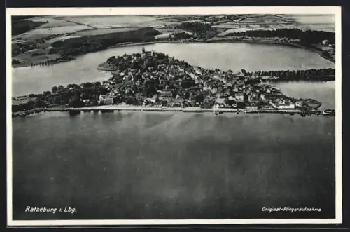 AK Ratzeburg i. Lbg., Luftaufnahme der Insel