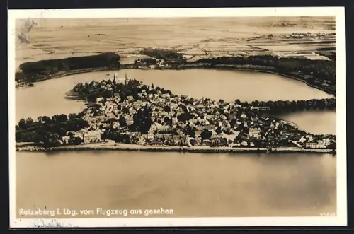 AK Ratzeburg i. Lbg., Stadt vom Flugzeug aus gesehen