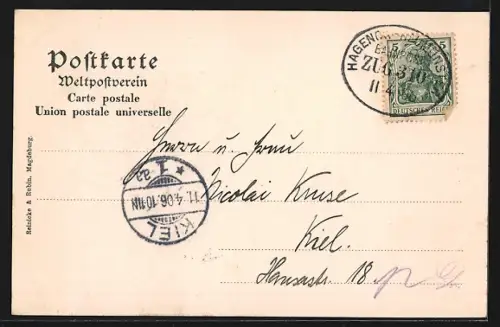 AK Farchau bei Ratzeburg, Landschaft mit See und Bauernhaus