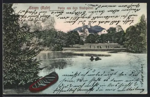 AK Essen /Ruhr, Partie aus dem Stadtgarten