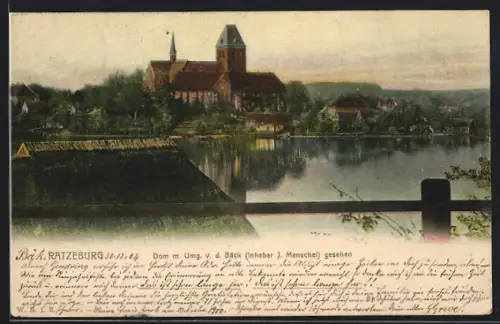 AK Ratzeburg, Dom und Umgebung von der Bäck gesehen