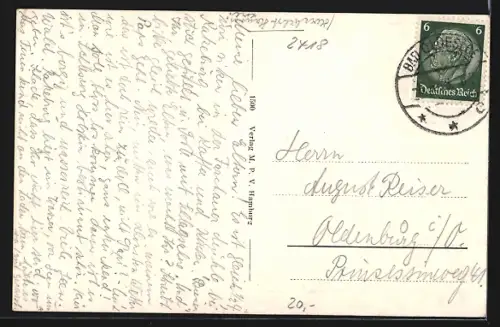 AK Ratzeburg i. Lbg., Dom, Denkmal Heinrich des Löwen, Blick auf die Stadt