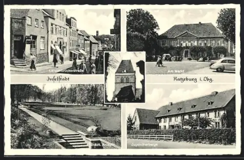 AK Ratzeburg i. Lbg., Langenbrückerstrasse, Am Markt, Jugendherberge