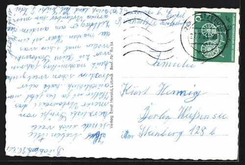 AK Ratzeburg in Lauenburg, Dom, grosser Ratzeburger See, Küchensee, Wasserturm, Braunschweiger Löwe