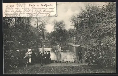 AK Essen, Partie im Stadtgarten