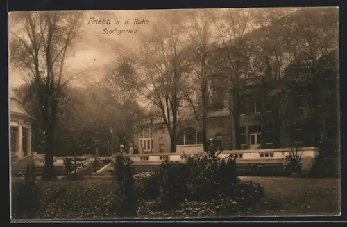 AK Essen a. d. Ruhr, Partie im Stadtgarten