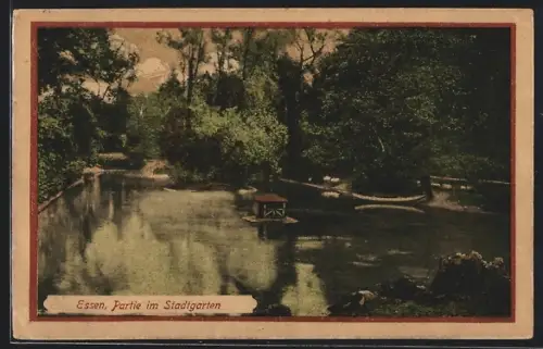 AK Essen, Partie im Stadtgarten