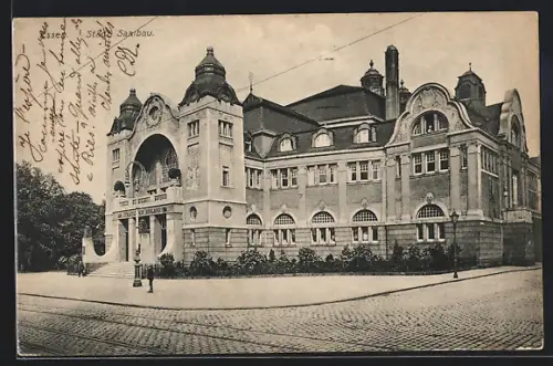 AK Essen, Stadttheater, Stadt-Sparkasse