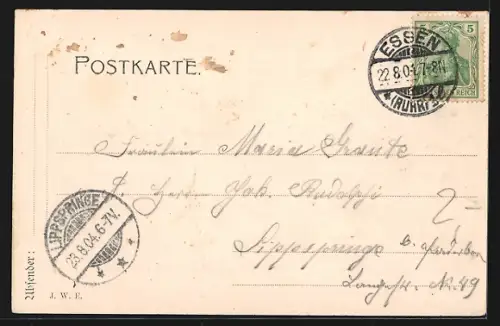 AK Essen a. d. Ruhr, Stadtgarten, Neuer Teich und neuer Saal