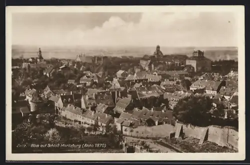 AK Zeitz, Blick auf Schloss Moritzburg Anno 1870