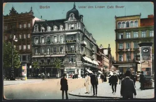 AK Berlin, Unter den Linden, Café Bauer