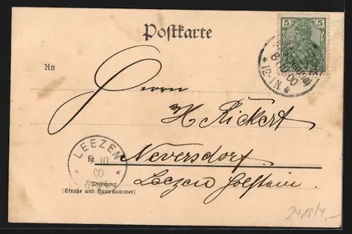 Lithographie Ratzeburg i. Lbg., Panorama des Ortes