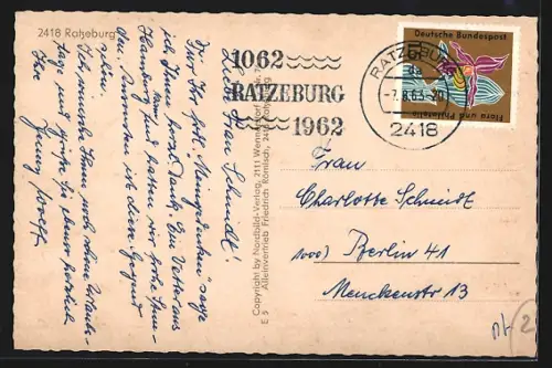 AK Ratzeburg, Blick v. St. Georgsberg, Hamburger Blinden- u. Erholungsheim, Lübecker Strasse, an der Fischerei