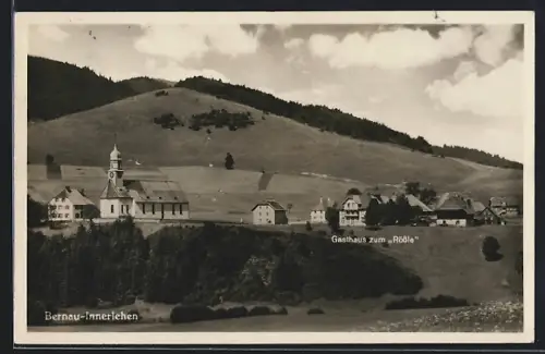 AK Bernau-Innerlehen, Kirche, Gasthaus zum Rössle, Inh. A. Mäule