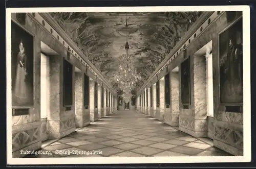 AK Ludwigsburg / Württemberg, Ahnengalerie im Schloss