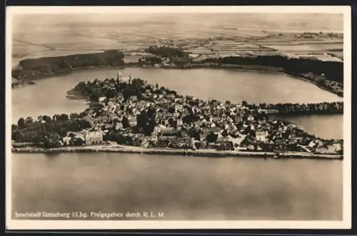 AK Ratzeburg i. Lbg., Ortsansicht aus der Luft