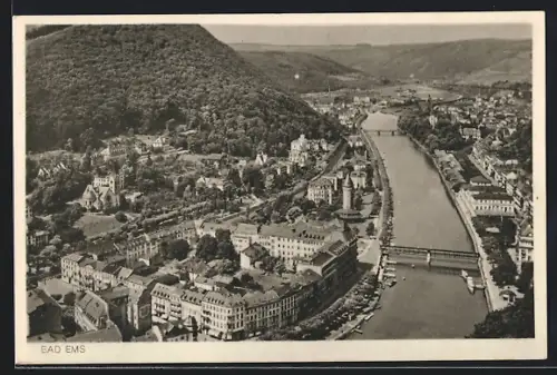 AK Bad Ems, Gesamtansicht mit Kurviertel und Lahn