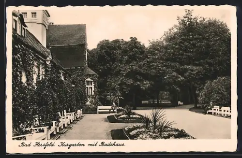AK Bad Hersfeld, Kurgarten mit Badehaus