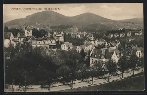 AK Baden-Baden, Blick von der Hebelstrasse
