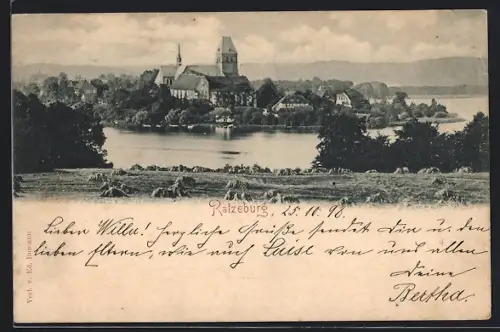 AK Ratzeburg, Blick auf Dom und Altstadt am See