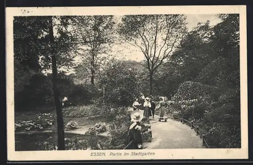 AK Essen, Partie im Stadtgarten