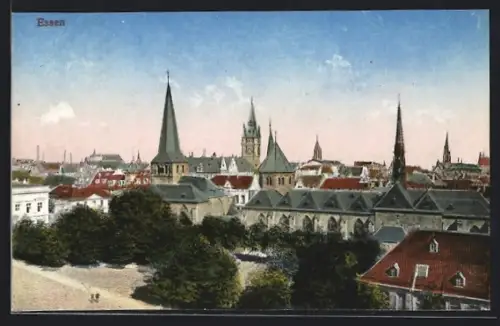 AK Essen / Ruhr, Stadtansicht mit Kirchen
