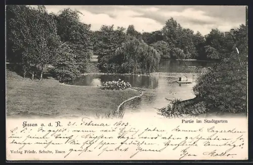 AK Essen a. d. R., Partie im Stadtgarten