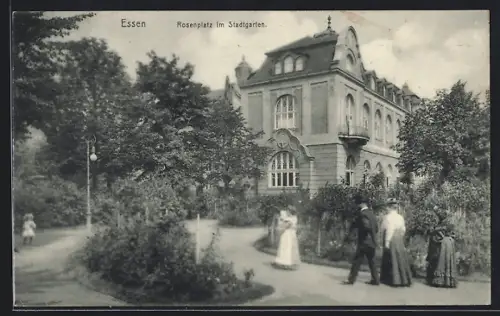 AK Essen, Rosenplatz im Stadtgarten