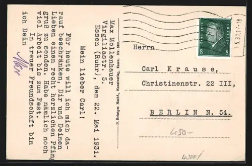 AK Essen, Ruhrtal, Blick vom Plattenweg