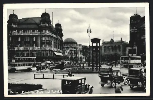 AK Berlin-Tiergarten, Potsdamer Platz und Bahnhof