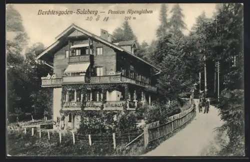 AK Berchtesgaden, Blick auf die Pension Alpenglühen